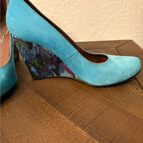 Jeffrey Campbell Turquoise and Multicolor Wedges - Picture 3 of 7